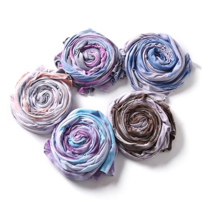 China New Fashion Wholesale Modal Medium Tie Dye Multicolor Hijab Scarf Women Muslim Scarves Ladies for sale