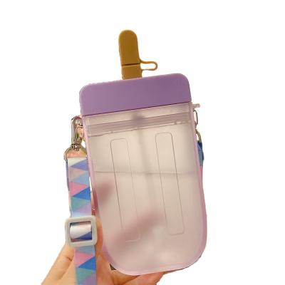 China 2021 Fashion Hot Sale Plastic Mini Cup Popsicle Water Bottle Super Cute Purse With Straw Women for sale