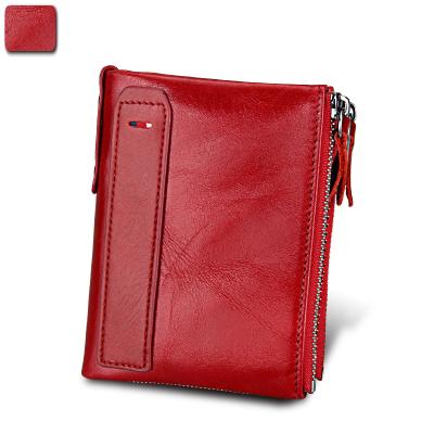 China 2021 High Quality New Fashion Anti-theft Security Chain Purse Rfid Unique Genuine Leather Inserts For Man for sale