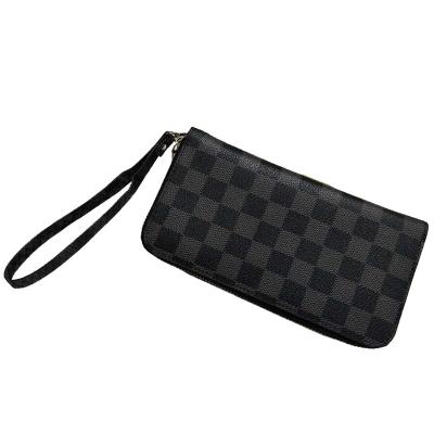 China Fashion Plaid RFID Blocking Wallet In Coin Purses Hot Selling More Screens Zipper Wallet for sale