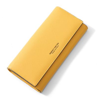 China PU Leather Wallet PU Leather Wallet Zipper Organ Card Bag Two Times Purse Women Central Institute of Statistics Simplicity 2021 Korean Anti-theft Long for sale