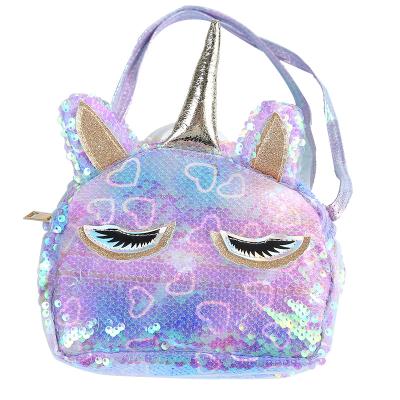 China Wholesale Cartoon Unicorn Crossbody Sequin Bags Cute 2021 Fashion Girls Mermaid Sequins Kids Handbag Children Bag for sale