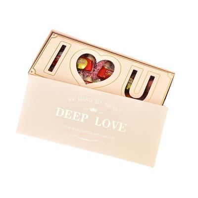 China Recycled Materials Sell I Love You Transparent Heart Shape Window Wholesale Gift Boxes For Valentine's Day Gift Packaging Box for sale