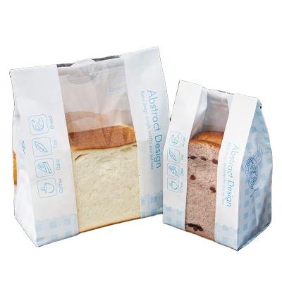 China Disposable Toast Paper Bag Sandwich Toast Bakery Bread Bag With Window Backery Packaging Food Grade Plastic Bags for sale