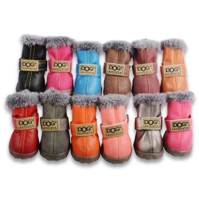 China 4Pcs/Set Viable Winter Warm Dog Boots Anti Slip Cotton Pet Product Chihuahua Teddy Waterproof Shoes Pet Dog Shoes for sale