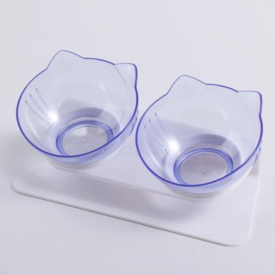 China Plastic Pet Supplies Dog Cats Bowl Water Food Feeder Stocked 15 Degree Bevel Pet Bowl for sale