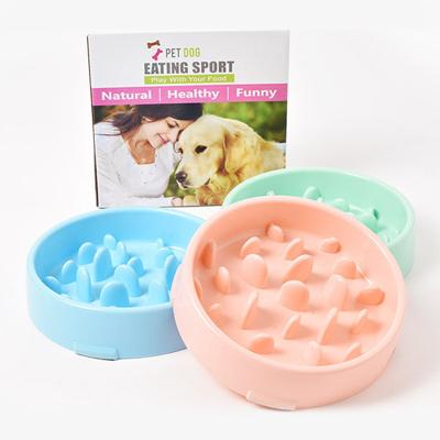 China Maze Bowl Pet Dog Feeding Stocked Plastic Food Bowls Prevent Obesity Puppy Slow Eating Feeder Dish for sale