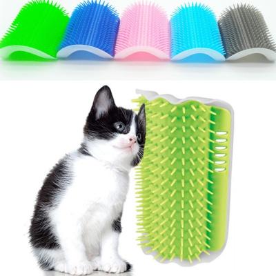 China Viable Manufacturer Cat Self Groomer With Catnip Wall Wedge Massage Grooming Pet Gentle Cleaning for sale