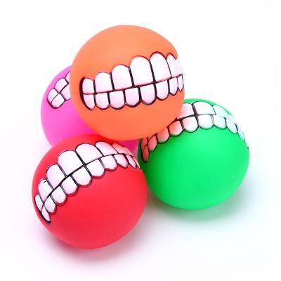 China Viable Manufacturer Funny Puppy Pet Dog Squeaker Toys Teeth Shaped Ball Toy Novelty Pet Training Supplies Pet Toys for sale