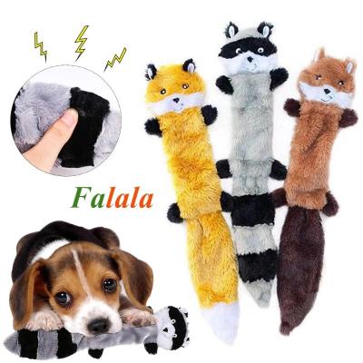 China 2021 Hot Sale Stocked Toy Puppy Squeak Toys Raccoon Plush Dog No Squeaky Stuffed Plush Dog Toy for sale