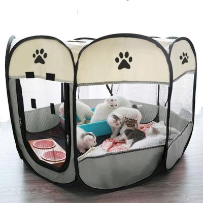 China Breathable Portable Folding Pet Tent House Octagonal Cage For Dogs Cats Rabbits Tent Playpen Oxford Cloth Pet Cages, Carriers for sale