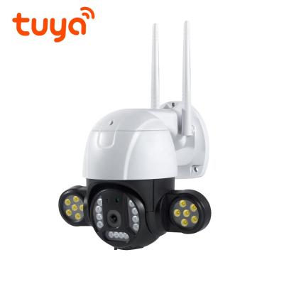 China Tuya Smart Outdoor Siren 3MP Security WiFi CCTV Built-in Auto IP PTZ Tracking Wireless Camera for sale