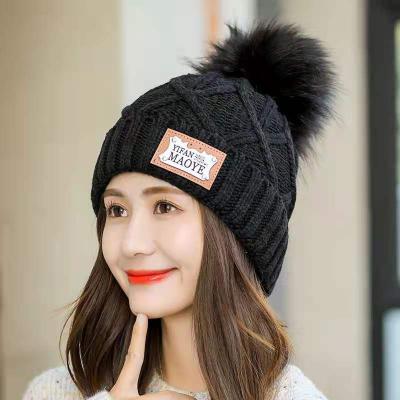 China W007 COMMON fall and winter fashiostudent recycling knit yarn is supple, thickened and warm knit hat for sale