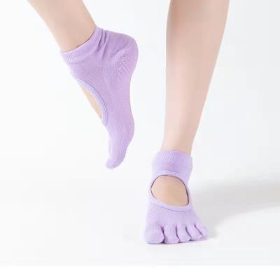 China G006 Breathable Womens Yoga Socks Dotting Toe And Sports Back Floor Socks for sale