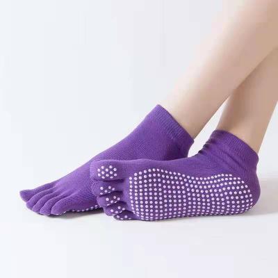 China Breathable Ladies Yoga Open-toe Backless Glue Five-finger Socks Slit Toe Socks G001 for sale