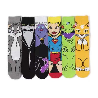 China A008 2021Combed Straight Breathable Cotton Panel Socks Bugs Bunny Cartoon Socks Personality Cartoon Cotton Socks for sale