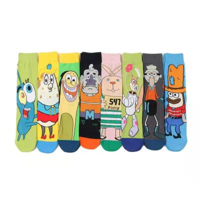 China A009 breathable cotton can like cartoon socks skateboard socks personality men and women socks for sale