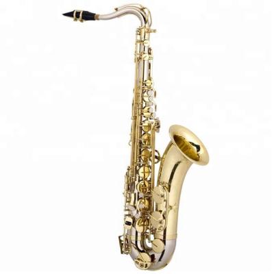 China gold & Professional double ribbon color tenor saxophone for sale