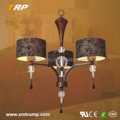 China Residential Area Fabric Shade Hanging Chandelier Simple Bedroom Decorative Fancy Light for sale