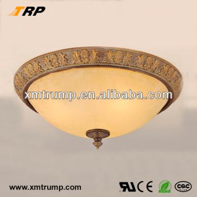 China Contemporary Modern Decorative Indoor Brown Round Ceiling Lamp Ceiling Light Glass Covers for sale