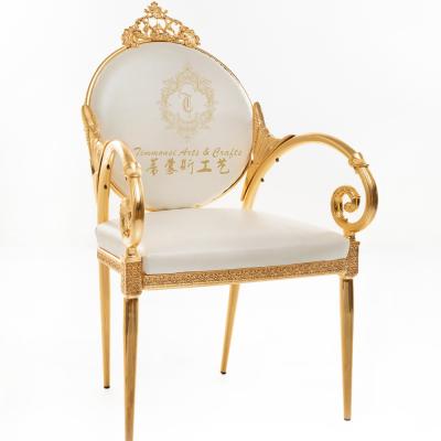 China Hot modern luxury metal copper gold metal banquet chair hotel event sales chair luxury gold wedding chair for sale