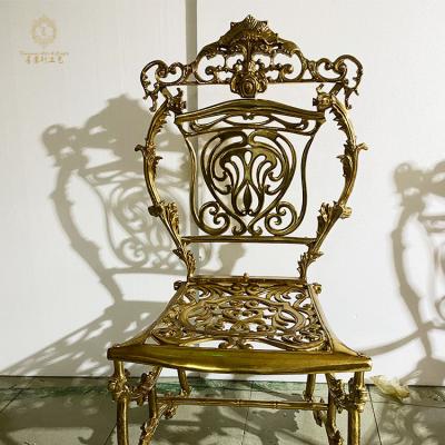 China Modern Factory Custom Design Luxury Exquisite Metal Retro Brass Dining Chair for sale