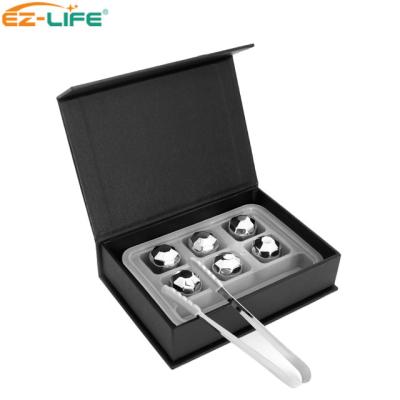 China Automotive Most Popular Items Diamond Whiskey Stones Stainless Steel Reusable Ice Cube With Tongs Bottle Cap Gift Set for sale