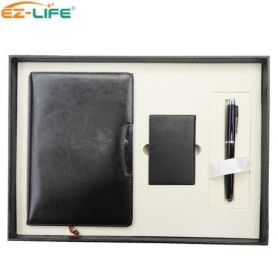 China Conference Gifts Advertising Best Selling-Items Metal Customized Pen Paper Notebook Card Holder for sale