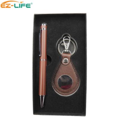 China Fashional Promotional Items With Logo Brown Blank Sublimation Keychain Ballpoint Pen for sale