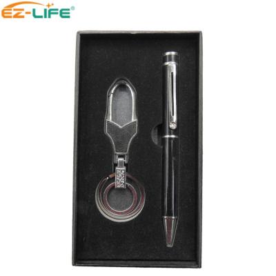 China 2021 Fashional Gift Set Beautiful Hot Black Design Luxury Metal Ballpoint Pen Set Office Gift Set Key Chain for sale