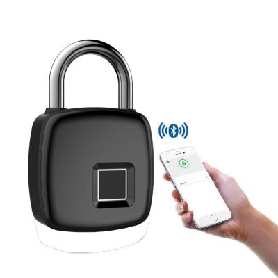 China Small Shop Zinc Alloy Rechargeable Anti-theft Keyless Biometric Fingerprint Security Padlock DoorFingerprint Smart Lock For Motorcycle for sale