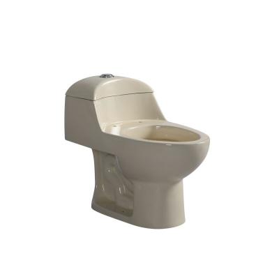 China Apricot Colored Bathroom Ivory Ceramic Sanitary Ware Double-Flow Good Quality One-Piece Lavatory Wc for sale