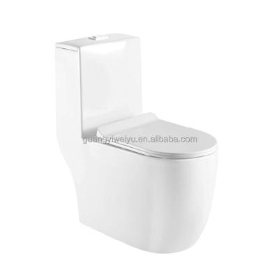 China Double-Flow One-Piece Toilet Bowl Sets Sanitaryware Washroom Round Toilet Bowl Toilet Bowl Ceramic Ivory Seat 4inch For Africa for sale