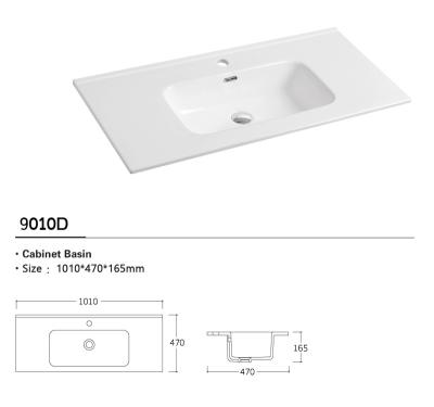 China Factory Supply ALIBERT FRANCE Modern Bathroom Slim Edge Cabinet Ceramic Hand Wash Basin for sale