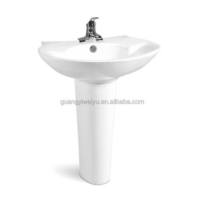 China Ethiopia Classical Popular Golden Dragon Hand Wash Sink White Round Standing Pedestal Wash Basin for Project for sale