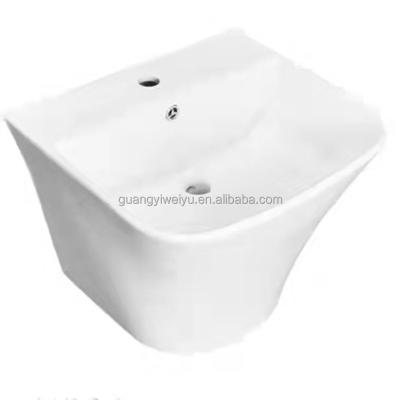 China Chaozhou Factory Good Quality Wash Basin Modern Middle East Bathroom Sink One Piece Wall Hung Basin for sale