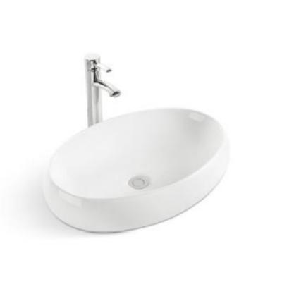 China Good Quality Modern Above Counter Egg Shape Wash Basin Ceramic Art Basin Modern Bathroom Vessel for sale