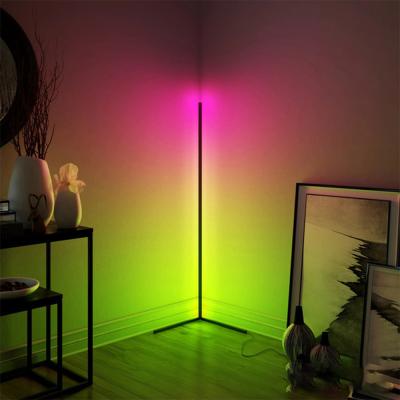 China RGB Rainbow Floor Lught Drop Shipping Nordic Rebow RGB Shelf Living Room Floor Light Standing Tripod Corner Smart Modern Indoor LED Floor Lamp for sale