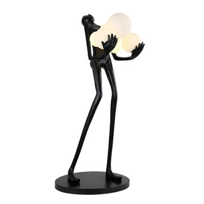 China Nordic Modern Creative Human Floor Standing Shade Carving Design New Resin Led Floor Lamp For Rom Lobby Exhibition Hall Model Decoration for sale