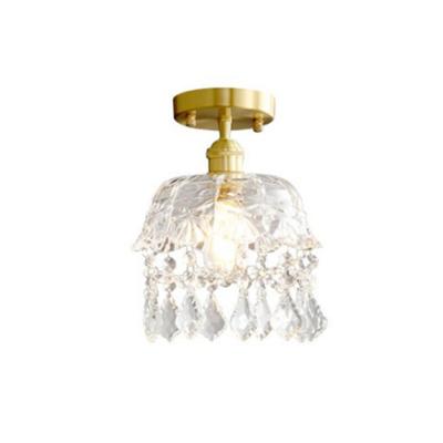 China Scandinavian Vintage Glass Ceiling Led Lamp Nordic Crystal Chandelier Lights Hallway Dining Room for sale