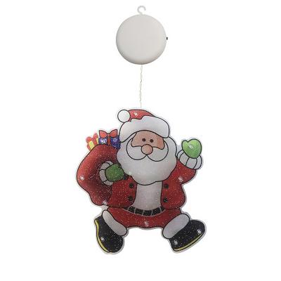 China 2021 Christmas Decoration Christmas Wall Decoration LED PVC Sucker Lights Deer Bells Lamp for Window Shop Home Party for sale