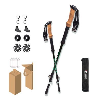 China Cork+ EVA Sections 67-135cm Aluminum Alloy 7075 Walking Stick Ultralight Nordic Trekking Poles Outdoor Camping Hiking Climbing 3 for sale