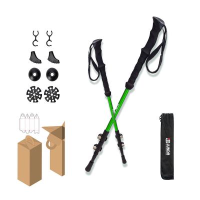 China EVA Best China Low Price Folding Trekking Pole 3 Sections Walking Hiking Climbing Stick for sale