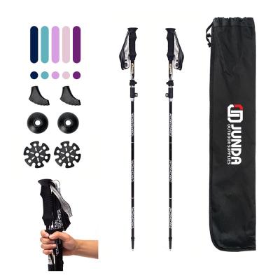 China EVA Aluminum Trekking Pole Cheap EVA Handle Adjustable 7075 Hiking Walking Stick for sale