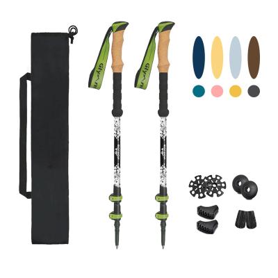 China Wholesale Custom 3 Section Outdoor Sports Factory Telescopic Folding Folding Aviation Aluminum Walking Hiking Poles Trekking Poles for sale