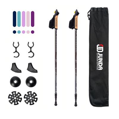 China Cork 2 Section Cork Handle Retractable Telescopic Hiking Sticks Nordic Walking Poles for sale