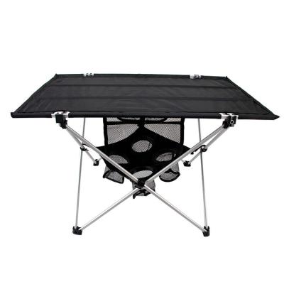 China Traditional High Quality Steel Light Weight Portable Foldable Camping Table With Cup-Houlder for sale