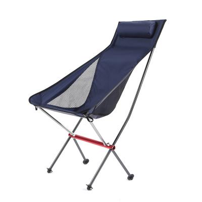 China Lightweight Foldable 7075 Aluminum Highback Camping Beach Chair With Pillow for sale