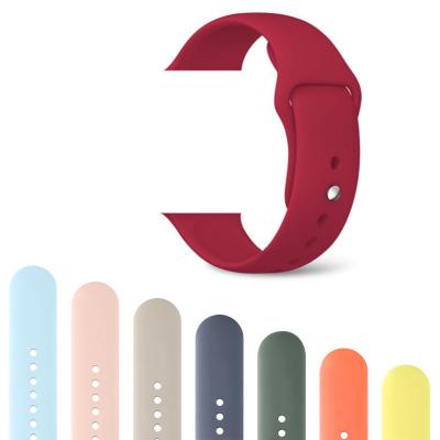 China Wholesale Soft Rubber Strap 42/44mm Silicone Sport Watch Bands Sports Silicone Straps Watch Band For I Watch 7 6 5 4 3 2 1 Se for sale