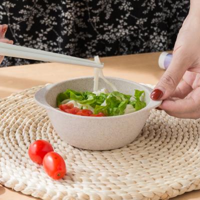 China Double Ear Design Food Grade Multi-use Food Serving Bowls Eco-friendly Colored With Wheat Straw for sale